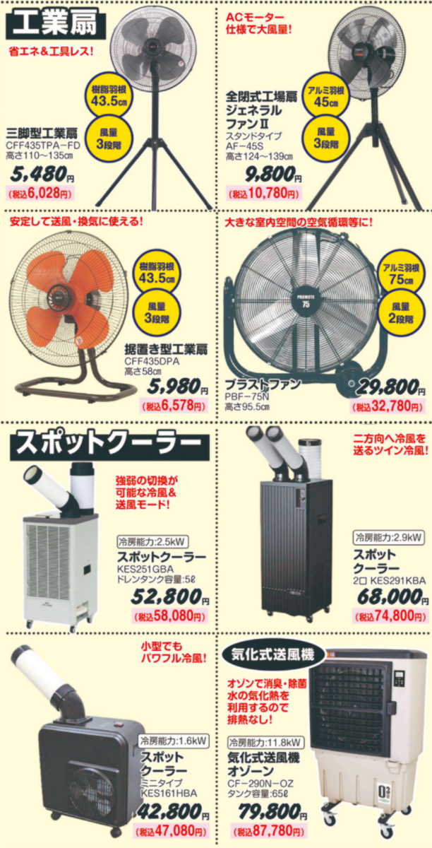 家庭やオフィスで使えるスポットクーラー