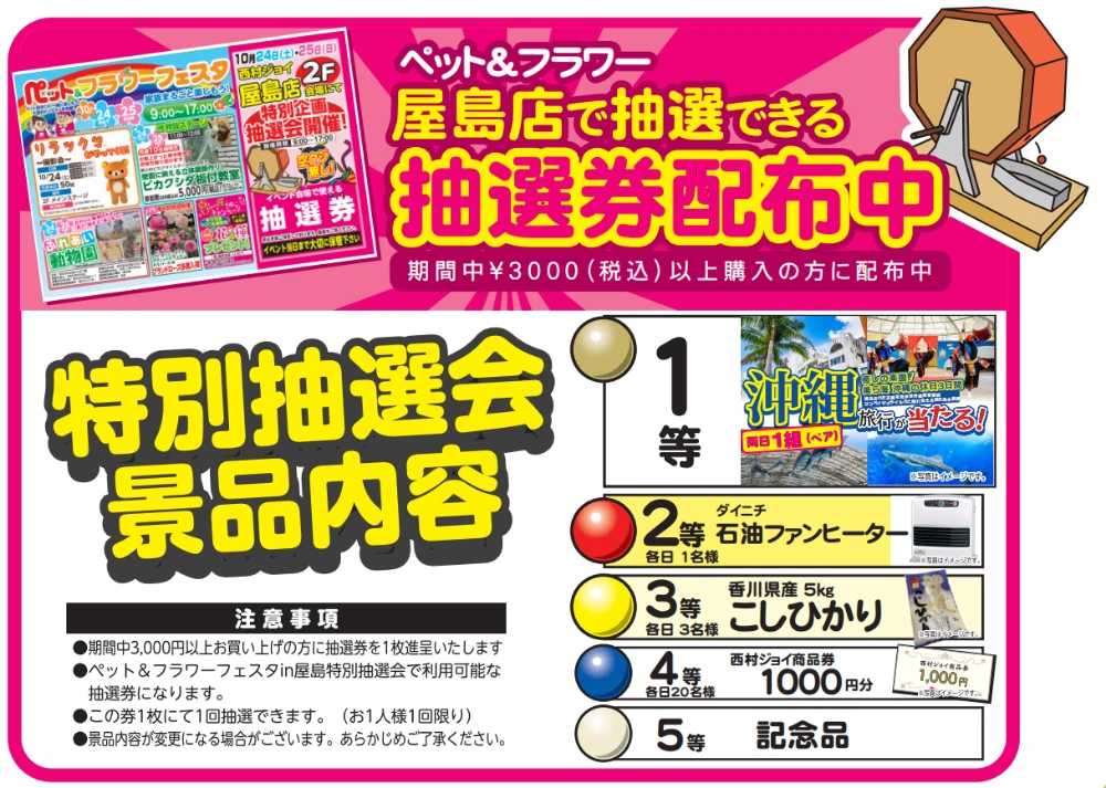 沖縄旅行があたる抽選券